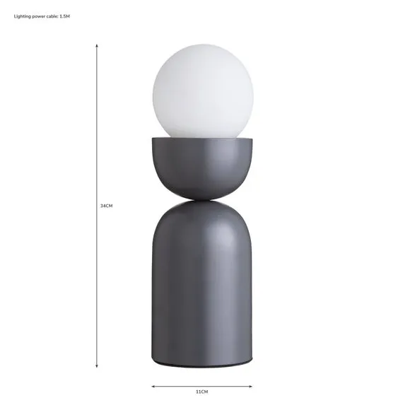 Touch Table Lamp with Glass Shade - Graphite