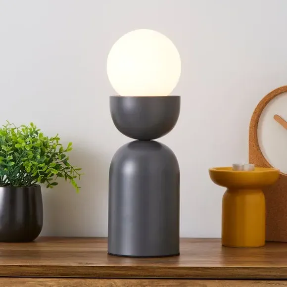 Touch Table Lamp with Glass Shade - Graphite