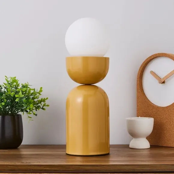 Touch Table Lamp with Glass Shade - Ochre