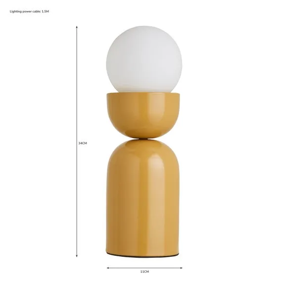 Touch Table Lamp with Glass Shade - Ochre