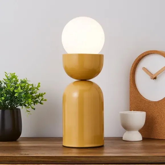 Touch Table Lamp with Glass Shade - Ochre