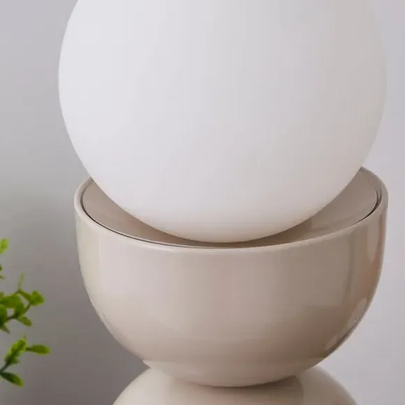 Touch Table Lamp with Glass Shade - White Sand