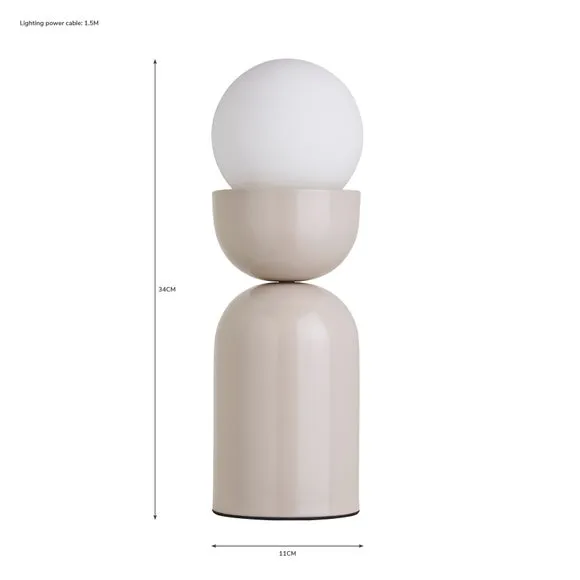 Touch Table Lamp with Glass Shade - White Sand