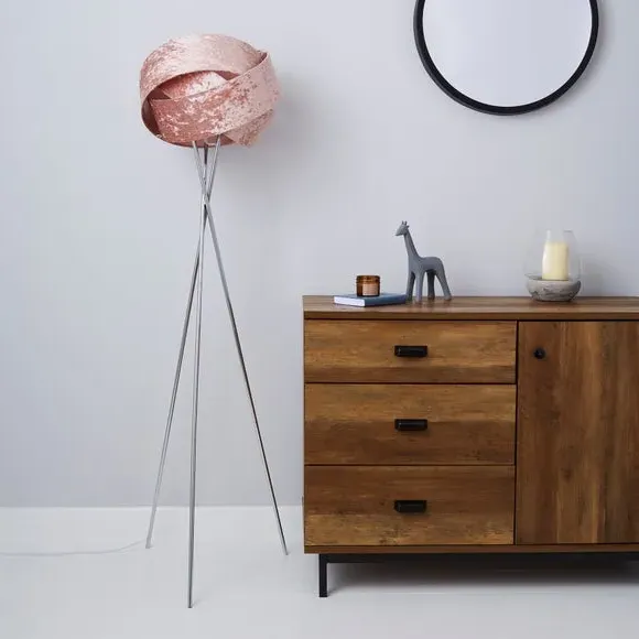Tripod Floor Lamp with Ring Shade - Blush