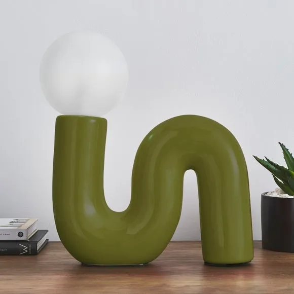 Viggo Table Lamp - Moss Green, Ceramic