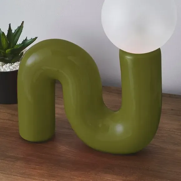 Viggo Table Lamp - Moss Green, Ceramic