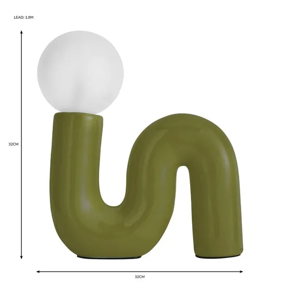Viggo Table Lamp - Moss Green, Ceramic