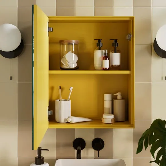 Wall Cabinet with Mirror - Ochre