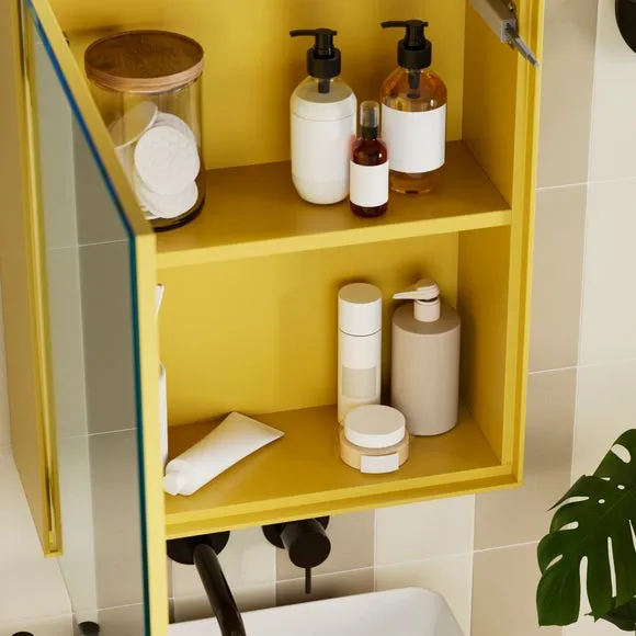 Wall Cabinet with Mirror - Ochre