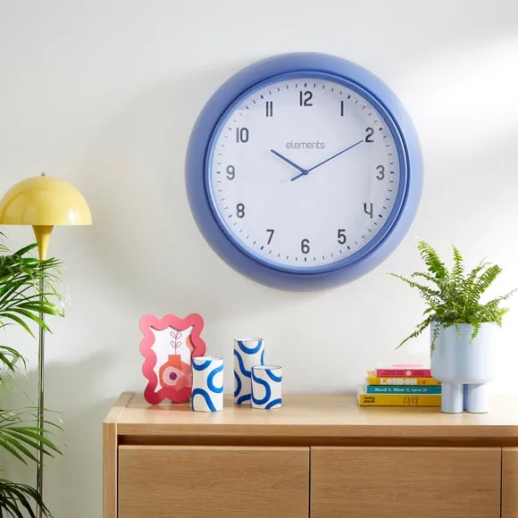Wall Clock with Deep Frame - Blue