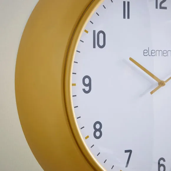 Wall Clock with Deep Frame - Ochre