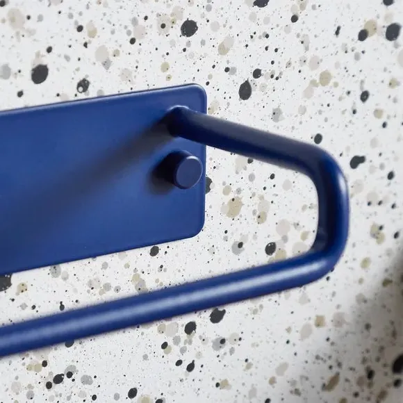 Wall-Mount Toilet Roll Holder - Navy, Metal
