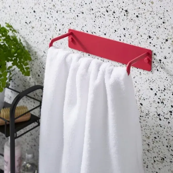 Wall-Mount Towel Rail - Fuchsia, Metal image