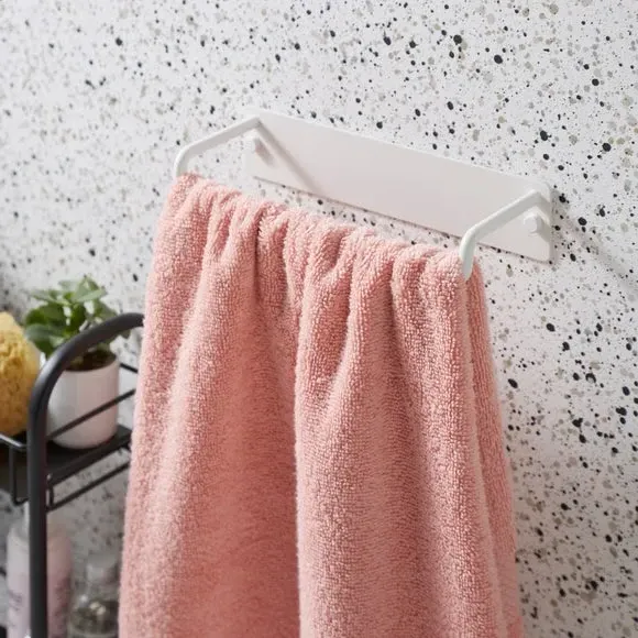 Wall-Mount Towel Rail - White, Metal