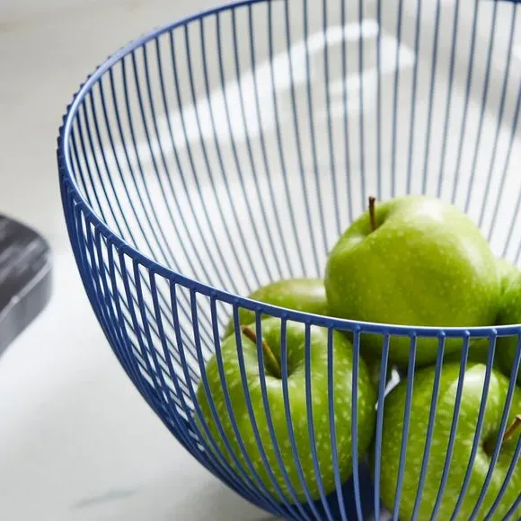 Wire Fruit Basket - Blue, Iron