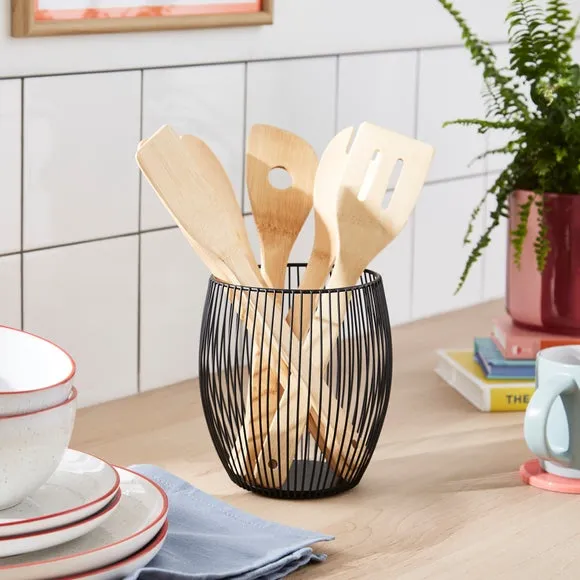 Wire Utensil Pot - Black, Iron image