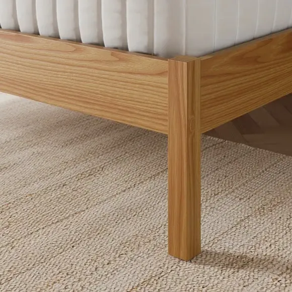 Wooden Bed with Sprung Slats - Natural, Ash