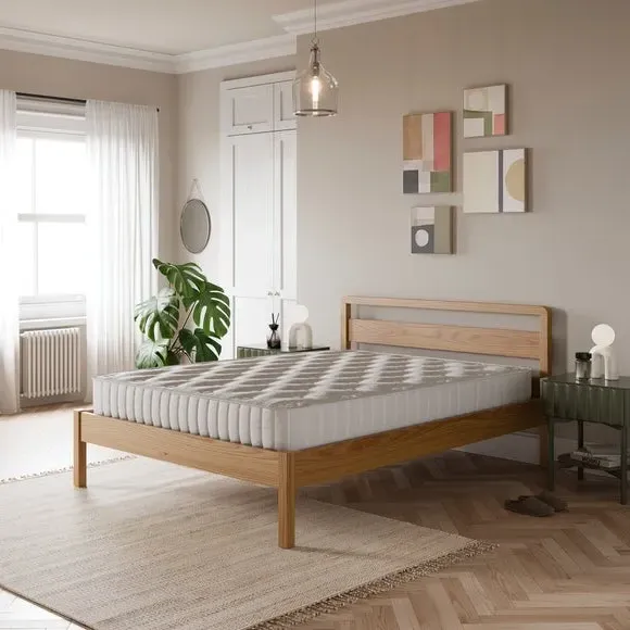 Wooden Bed with Sprung Slats - Natural, Ash