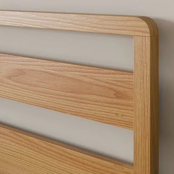 Wooden Bed with Sprung Slats - Natural, Ash