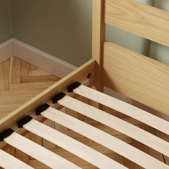 Wooden Bed with Sprung Slats - Natural, Ash