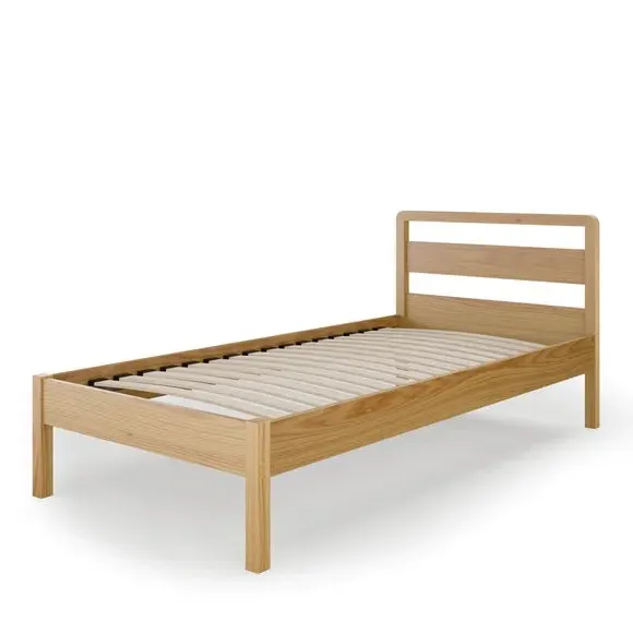 Wooden Bed with Sprung Slats - Natural, Ash