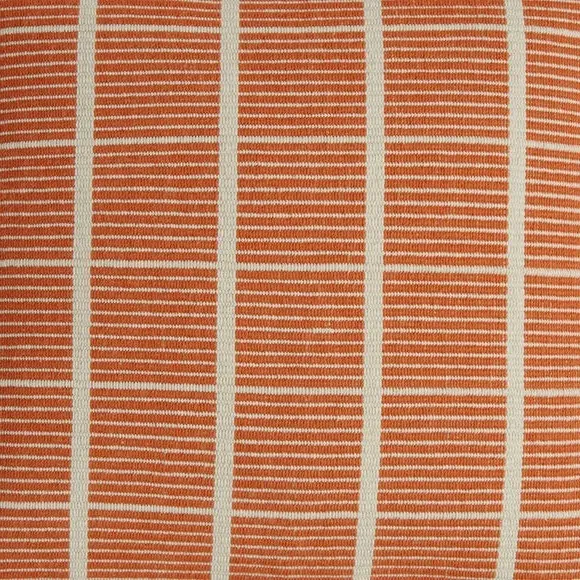 Woven Squares Check Cushion - Orange, Fabric