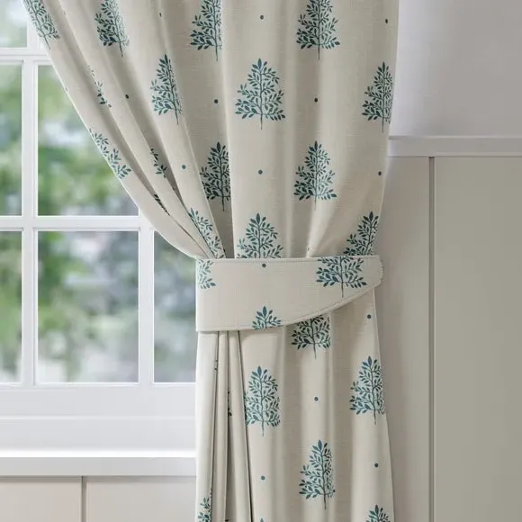 Curtain Tieback Tree Print - Indigo, Cotton