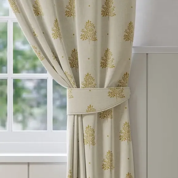 Curtain Tieback Tree Print - Ochre, Cotton