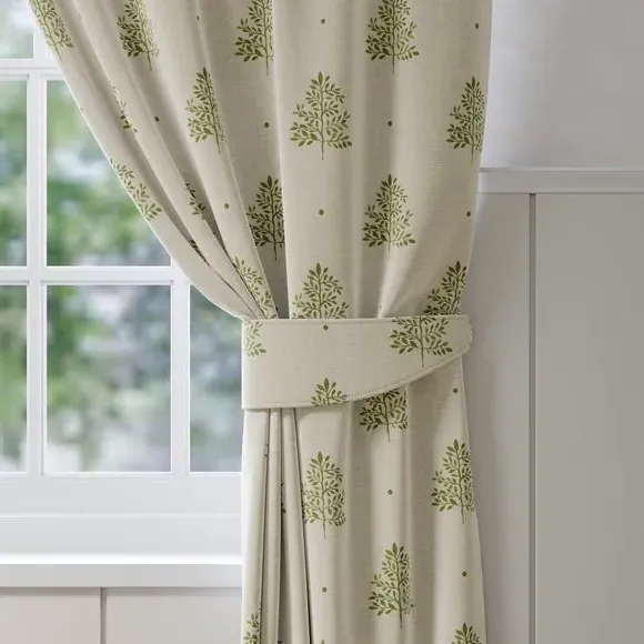 Curtain Tieback Tree Print - Sage, Cotton
