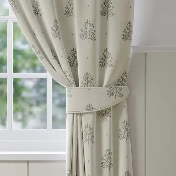 Curtain Tieback Tree Print - Slate, Cotton