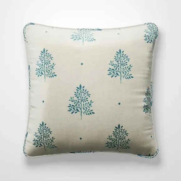 Cushion Cover with Tree Print - Indigo, Cotton