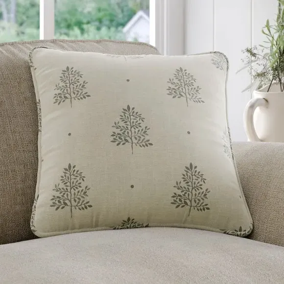 Cushion Cover with Tree Print - Slate, Cotton