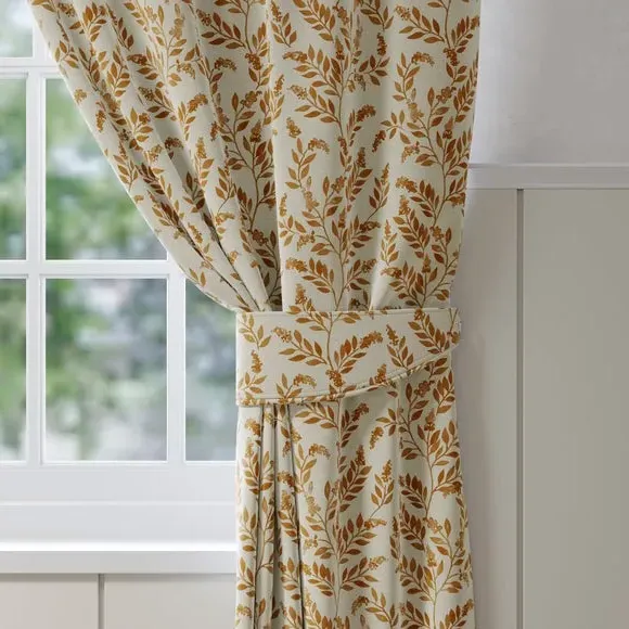 Floral Curtain Tieback - Ginger, Cotton