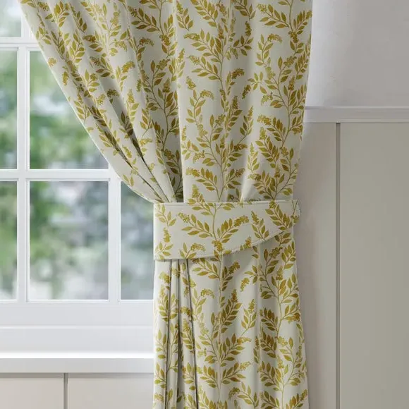 Floral Curtain Tieback - Ochre, Cotton