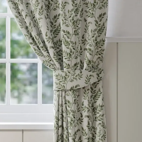 Floral Curtain Tieback - Sage, Cotton