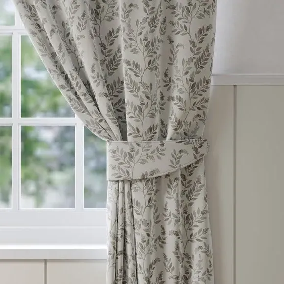 Floral Curtain Tieback - Slate, Cotton