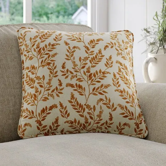 Floral Cushion Cover - Ginger, Cotton