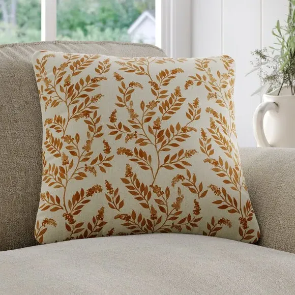Floral Cushion Cover - Ginger, Cotton image