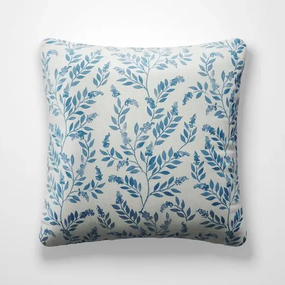 Floral Cushion Cover - Indigo, Cotton