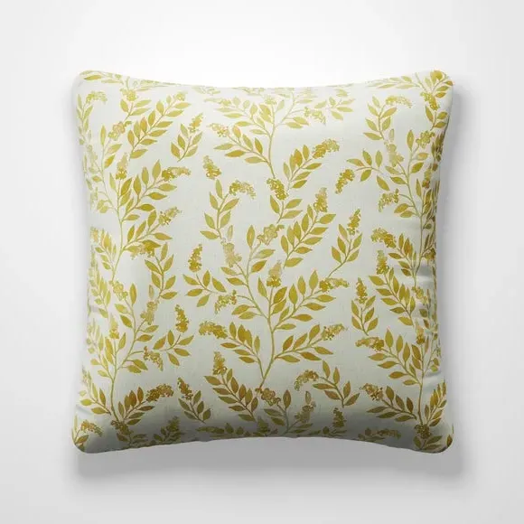 Floral Cushion Cover - Ochre, Cotton