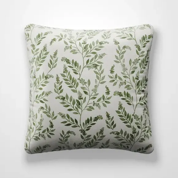 Floral Cushion Cover - Sage, Cotton