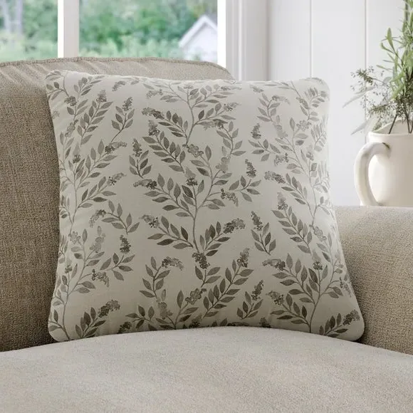 Floral Cushion Cover - Slate, Cotton