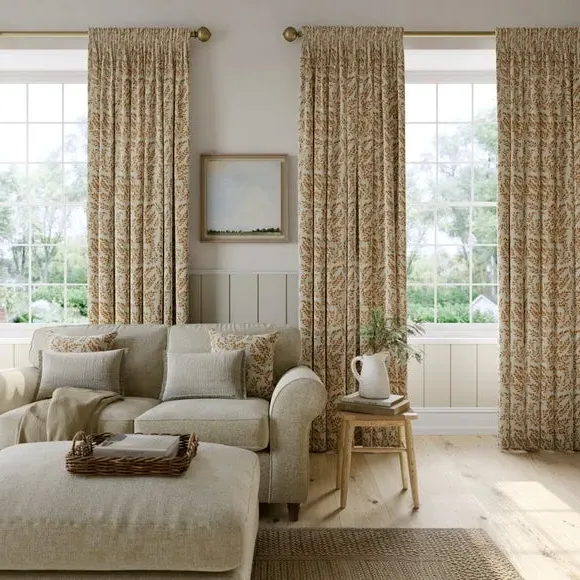 Made to Measure Curtains Floral - Ginger, Cotton