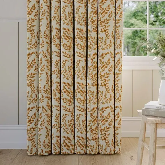 Made to Measure Curtains Floral - Ginger, Cotton image