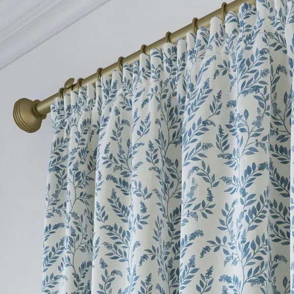 Made to Measure Curtains Floral - Indigo, Cotton