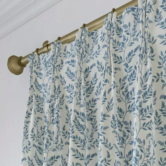 Made to Measure Curtains Floral - Indigo, Cotton