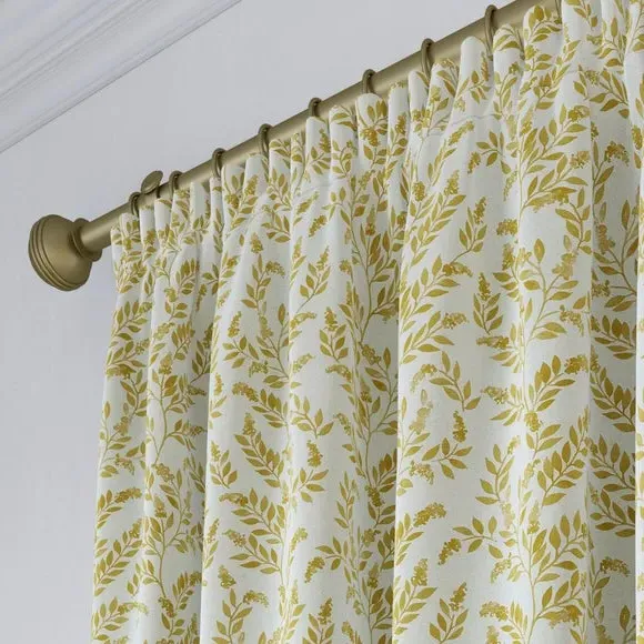 Made to Measure Curtains Floral - Ochre, Cotton