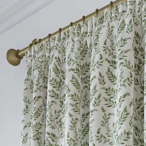 Made to Measure Curtains Floral - Sage, Cotton