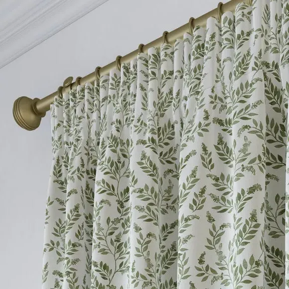 Made to Measure Curtains Floral - Sage, Cotton