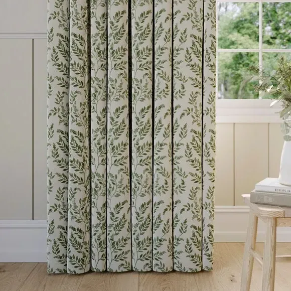 Made to Measure Curtains Floral - Sage, Cotton